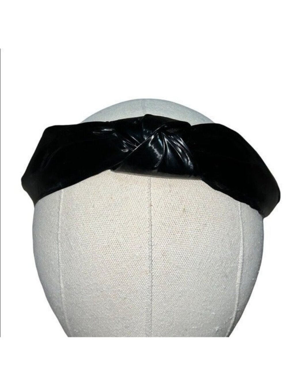 Cara New York Black Faux Patent Leather Knotted Headband One Size New